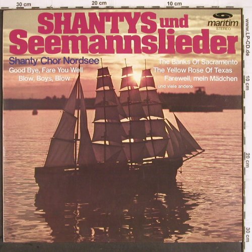 Shanty-Chor Nordsee:&nbsp;Shanties und Seemannslieder, Maritim (47 407 NU), D, 1976 Typ:&nbsp;LP Best.-Nr.:&nbsp;V492 Preis:&nbsp; 6,00 Euro