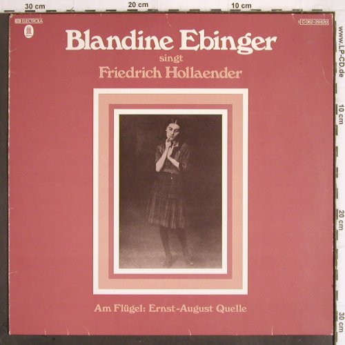 Ebinger,Blandine:&nbsp;singt Friedrich Hollaender, m-/vg+, EMI/Columbia (C 062-29 620), D,woc,stoc, 1976 Typ:&nbsp;LP Best.-Nr.:&nbsp;V5 Preis:&nbsp; 7,50 Euro