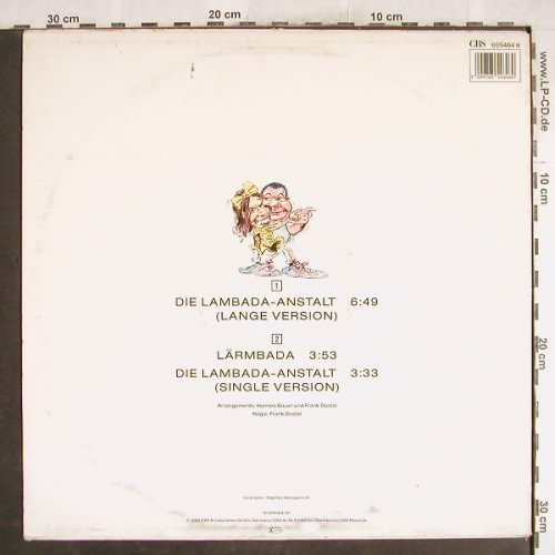 Feddersen,Helga / Olli Maier:&nbsp;Die Lambada-Anstalt*2/Lärmbada, CBS (CBS 655464 6), NL, m-/vg+, 1989 Typ:&nbsp;12" Best.-Nr.:&nbsp;V612 Preis:&nbsp; 3,00 Euro