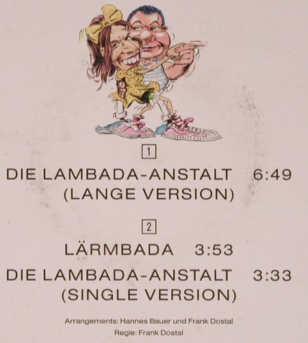 Feddersen,Helga / Olli Maier:&nbsp;Die Lambada-Anstalt*2/Lärmbada, CBS (CBS 655464 6), NL, m-/vg+, 1989 Typ:&nbsp;12" Best.-Nr.:&nbsp;V612 Preis:&nbsp; 3,00 Euro