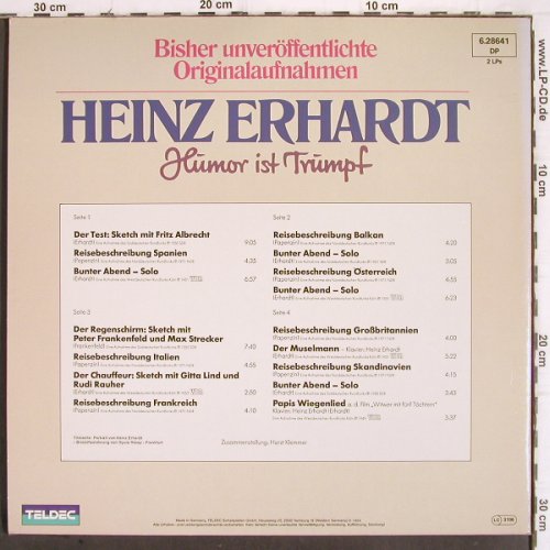 Erhardt,Heinz:&nbsp;Humor ist Trumpf, Foc, Teldec (6.28641 DP), D, 1984 Typ:&nbsp;2LP Best.-Nr.:&nbsp;V64 Preis:&nbsp; 7,50 Euro