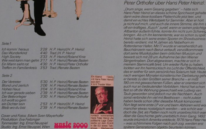 Heinzl,Hans Peter: Ein Unfug für Stimme und Klavier, Music 2000(MLP 113), A, m-/vg+, 1978 - LP - X1105 - 9,00 Euro