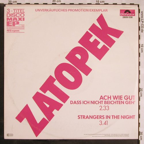 Zatopek: Ach Wie Gut Das Ich Nicht Beichten, Polydor,Promo(2809 038), D, 1983 - 12inch - X1218 - 5,00 Euro