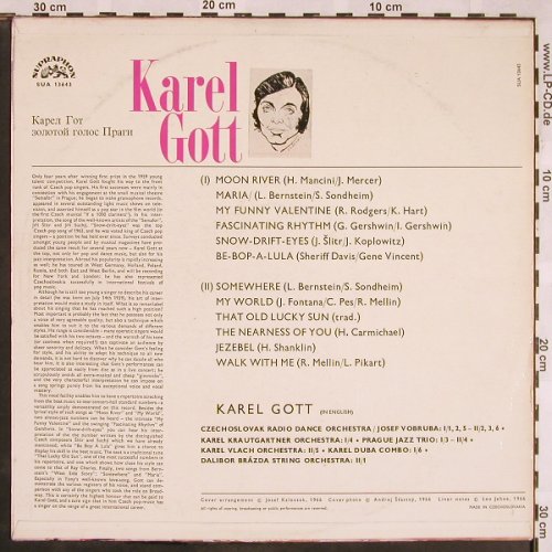 Gott,Karel: The Golden Voice Of Prague, vg+/vg+, Supraphon,SUA13643(DV 10232), CZ, stoc, 1966 - LP - X1251 - 12,50 Euro