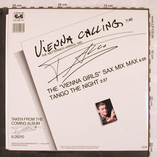 Falco: Vienna Calling(Metternich Arr.)+2, GIG(6.20484 AE), D, 1985 - 12inch - X159 - 4,00 Euro