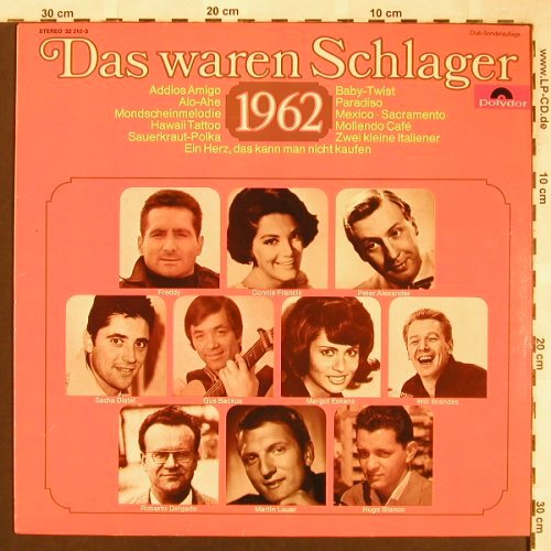 V.A.Das Waren Schlager: 1962 - Freddy...Hugo Blanco, Polydor(2459 197), D, Club Ed,  - LP - X1710 - 4,00 Euro