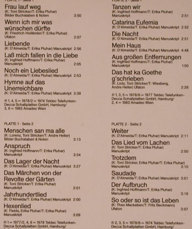 Pluhar,Erika: Liederbuch, Foc, m-/vg+, Polydor(815 966-1), , 1983 - 2LP - X2605 - 9,00 Euro