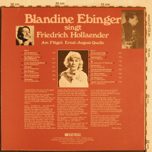 Ebinger,Blandine: singt Friedrich Hollaender, m-/vg+, EMI/Columbia(C 062-29 620), D,woc,stoc, 1976 - LP - X260 - 7,50 Euro