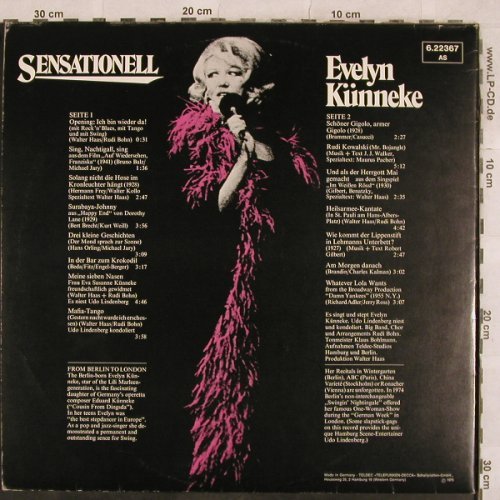 Künneke,Evelyn: Sensationell,Foc, Telefunken(6.22367 AS), D, 1975 - LP - X261 - 7,50 Euro