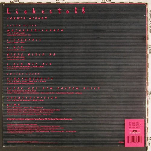 Hirsch,Ludwig: Liebestoll, Polydor(835 480-1), D, 1988 - LP - X3322 - 6,00 Euro