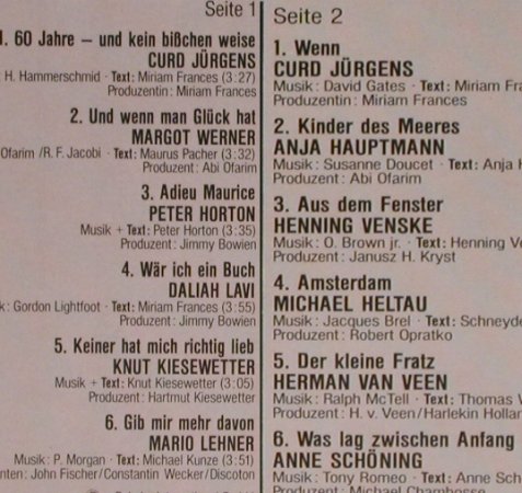 V.A.60 Jahre...und 11 andere Songs: Curd Jürgens...Anne Schöning, Polydor(2459 802), D,  - LP - X3323 - 4,00 Euro