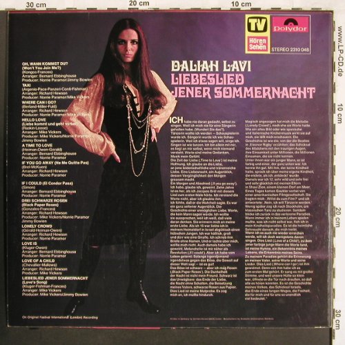 Lavi,Daliah: Liebeslied Jener Sommernacht, Polydor(2310 048), D, 1970 - LP - X3539 - 5,00 Euro