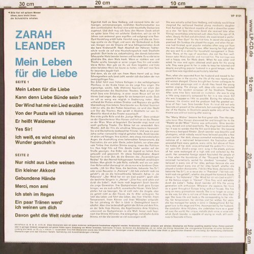 Leander,Zarah: Mein Leben für die Liebe, Dacapo/Volksplatte(VP 6121), D,  - LP - X3684 - 12,50 Euro