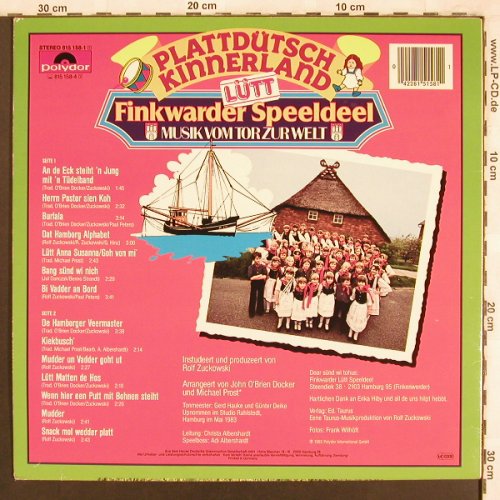 Finkwarder Speeldeel -Lütt: Plattdütsch Kinnerland, Polydor(815 158-1), D, 1983 - LP - X3813 - 5,00 Euro