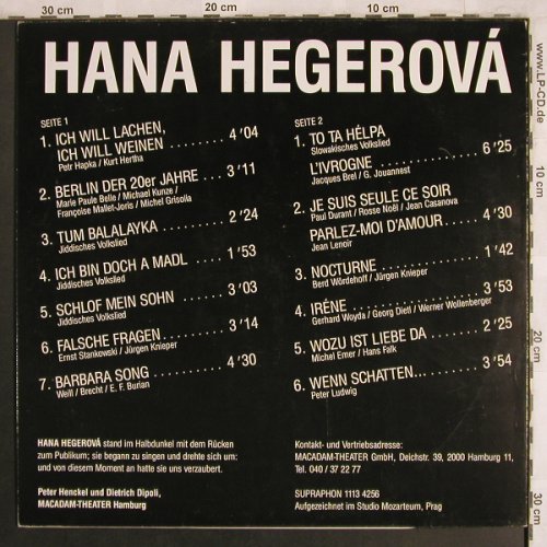 Hegerova,Hana: wenn die Schatten..., Supraphon(1113 4256), CZ, 1986 - LP - X4040 - 12,50 Euro