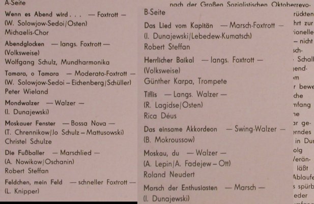 V.A.Abend an der Moskwa: Michaelis Chor...Roland Neudert, Amiga(8 40 051), DDR,Mono, 1967 - LP - X4227 - 9,00 Euro