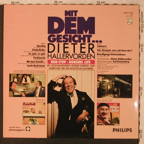 Hallervorden,Dieter: Mit dem Gesicht, Foc, Philips(6305 290), D, 1976 - LP - X4469 - 6,00 Euro