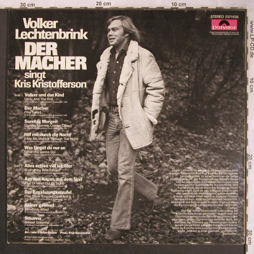 Lechtenbrink,Volker: Der Macher,singt Kris Kristofferson, Polydor(2371 635), D, 1976 - LP - X4595 - 6,00 Euro