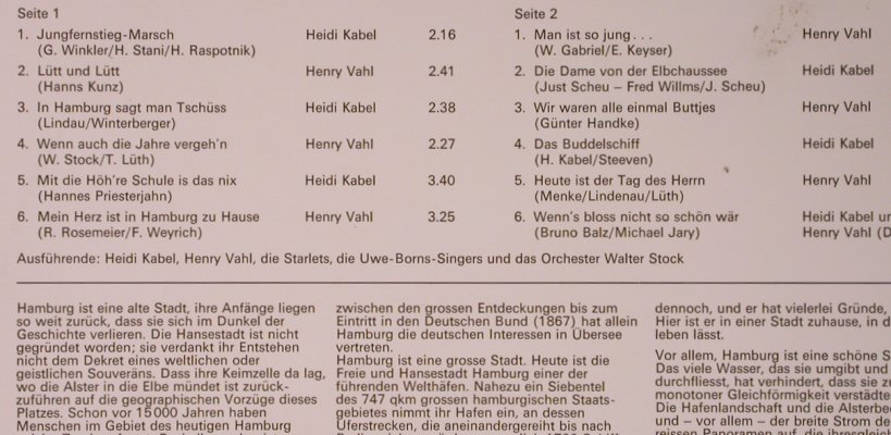Kabel,Heidi & Henry Vahl: Mein Herz Ist In Hamburg zu Hause, Elite(92 946), CH, Club,  - LP - X5581 - 7,50 Euro