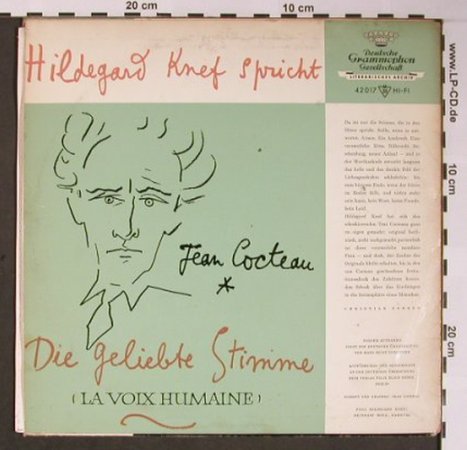 Knef,Hildegard: spr.Jean Cocteau,Diegeliebte Stimme, D.Gr. Literatur(42 017), D, m-/vg+, 1961 - 10inch - X5801 - 7,50 Euro
