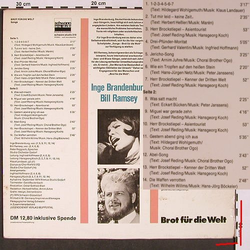 Brandenburg,Inge / Bill Ramsey: Songs-Brot für die Welt, Foc, Schwann(310), D, m-/VG+, 1974 - LP - X5833 - 6,00 Euro