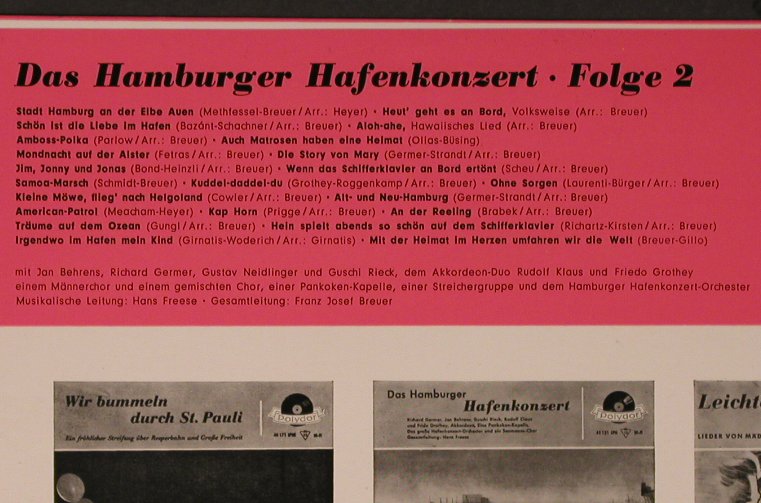 V.A.Das Hamburger Hafenkonzert: Folge 2, Ltg.Hans Freese,F.J.Bauer, Polydor(45 183 LPH), D, 1958 - 10inch - X6025 - 7,50 Euro