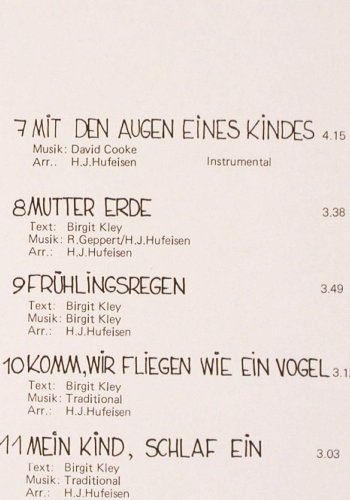 Kley,Birgit & Hans Jürgen Hufeisen: Die Kinder, Lieder von & mit, RM (92360), D, 1987 Typ: LP Best.-Nr.: X6217 Preis: 3,00 Euro