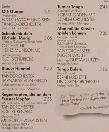 V.A.Tangos: Eugen Wolf...Heinz Hupperts, 14 Tr., Odeon(1467361), EEC,  - LP - X626 - 5,00 Euro