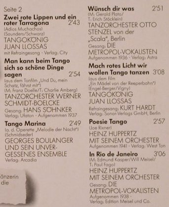 V.A.Tangos: Eugen Wolf...Heinz Hupperts, 14 Tr., Odeon(1467361), EEC,  - LP - X626 - 5,00 Euro