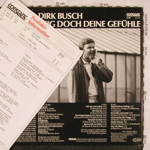 Busch,Dirk: Zeig doch deine Gefühle,Foc,Facts, Konstant(2310), D, 1986 - LP - X638 - 6,50 Euro