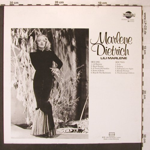 Dietrich,Marlene: Lili Marleen,hist rec.  vg+/m-, Nostalgia(22005), D, 1984 - LP - X7003 - 5,00 Euro