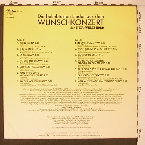 V.A.Wunschkonzert d. NDR-Welle Nord: Die beliebtesten Lieder a.d.Wunschk, Palm Records,m-/vg+(28 010), D, woc, 1989 - LP - X7014 - 6,00 Euro