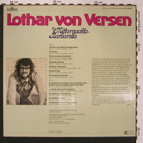 von Versen,Lothar: Die Mitternachts-Barbarella, Intercord(INT 160.082), D, 1977 - LP - X8894 - 7,50 Euro
