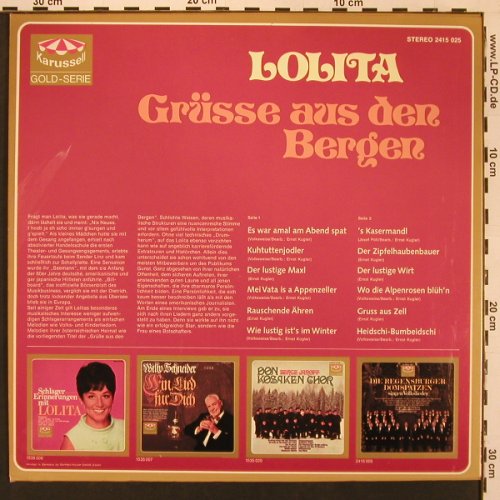 Lolita: Grüsse aus den Bergen (1966), Karussell, Ri(2415 025), D,  - LP - X9007 - 7,50 Euro