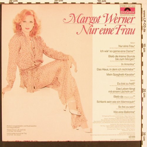Werner,Margot: Nur eine Frau, Polydor(2371 822), D, 1977 - LP - X9461 - 6,00 Euro