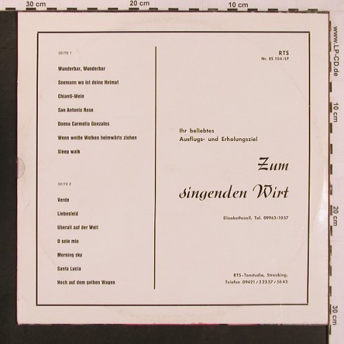 Zum singenden Wirt - Elisabethzell: buntgemischt, beliebtes Ausflugs.., RTS-Tonstudio, Straubing(RS 104/LP), D,  - LP - X9895 - 6,00 Euro