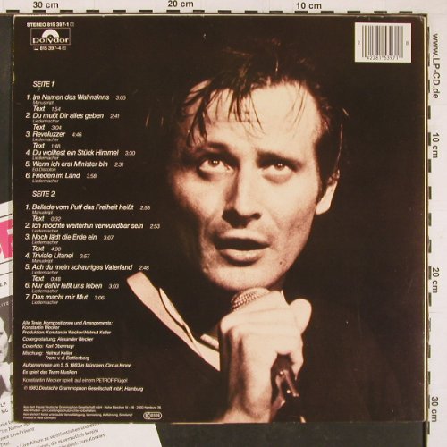 Wecker,Konstantin: Live'83 - Im Namen des Wahnsinns, Polydor(815 397-1), D, 1983 - LP - Y1250 - 6,00 Euro