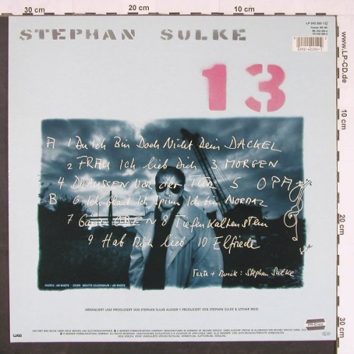Sulke,Stephan: 13, WEA(242 255-1), D, 1987 - LP - Y1379 - 5,00 Euro