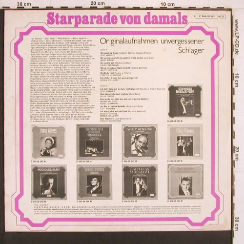 V.A.Starparade von damals: Originalaufn. Unvergessene Schlager, Kristall, Mono(C 046-28 545), D, vg+/m-,  - LP - Y1985 - 5,00 Euro