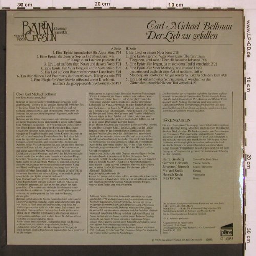 Bellmann,Carl Michael: Der Lieb zu gefallen, Bärengsslin, Plne(G 10055), D, 1978 - LP - Y2231 - 7,50 Euro