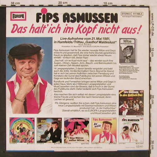 Asmussen,Fips: Das halt' ich im Kopf nicht aus!, Europa(111 166.3), D, 1981 - LP - Y2380 - 6,00 Euro