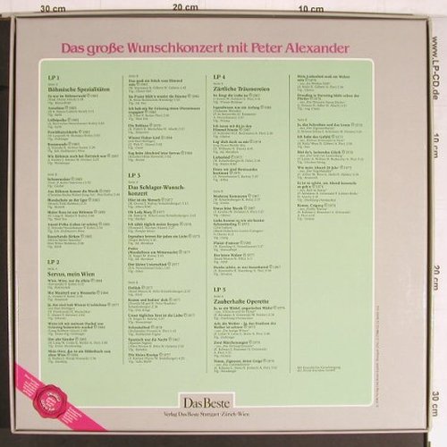Alexander,Peter: Das Grosse Wunschkonzert mit, Das Beste, ClubEd.(PAL 21 7780 62), D, 1986 - 5LP - Y3415 - 12,50 Euro