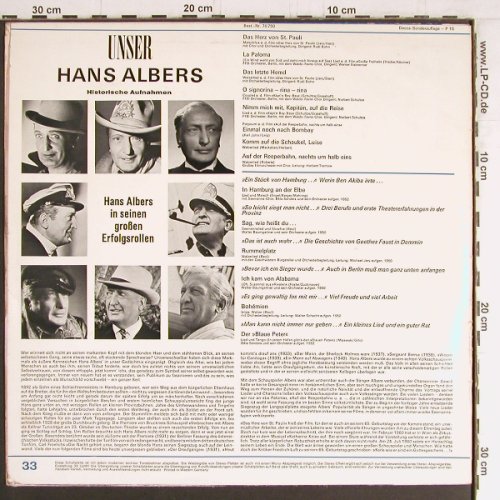 Albers,Hans: Unser Hans Albers (Musik u.erzählt), Decca, Club Ed.(70 750), D, m-/vg-,  - LP - Y3629 - 6,00 Euro