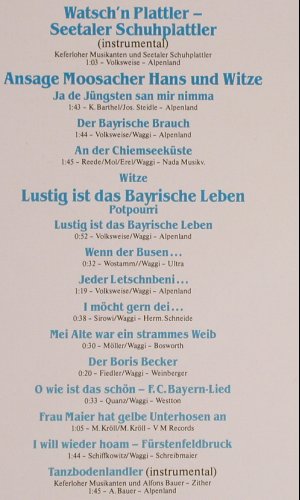 3 lustigen Moosacher: A Zünftige Bierzeltgaudi, Live, Ariola/Isar Ton(207 883-250), D, 1986 - LP - Y3683 - 6,00 Euro