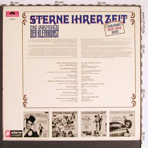 V.A.Sterne Ihrer Zeit: Die Großen der Kleinkunst 1928-42, Polydor(47 819), D, Mono, 1965 - LP - Y3706 - 9,00 Euro