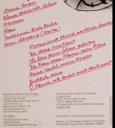 Thalheim,Barbara: Die Frau vom Mann, Amiga(8 45 333), DDR, 1988 - LP - Y3751 - 9,00 Euro