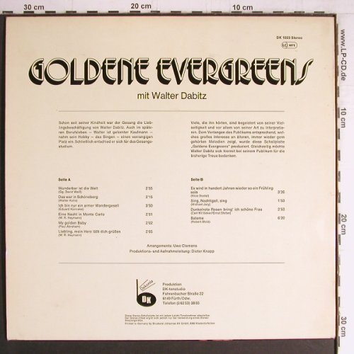 Dabitz,Walter: Goldene Evergreens, DK-tonstudio(DK 1023), D,  - LP - Y4220 - 7,50 Euro