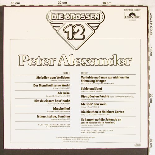Alexander,Peter: Die Grossen 12, Polydor(2459 207), D, Ri,  - LP - Y4464 - 5,00 Euro