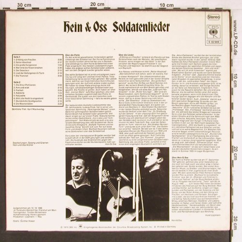 Hein & Oss: Soldatenlieder, CBS(S 62 909), NL, 1973 - LP - Y4699 - 7,50 Euro