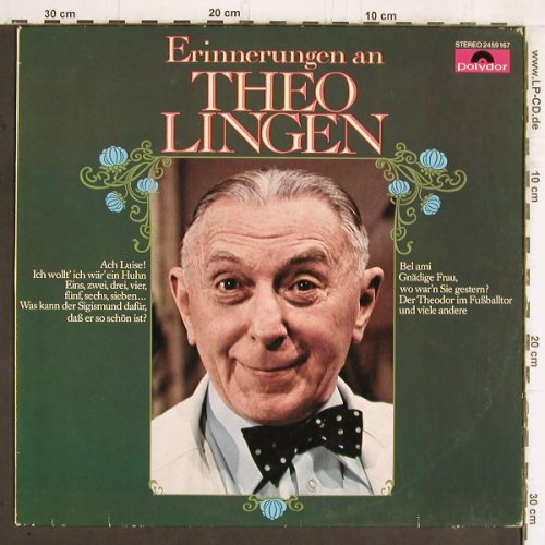 Lingen,Theo:&nbsp;Erinnerungen an, Polydor (2459 167), D Typ:&nbsp;LP Best.-Nr.:&nbsp;Y5605 Preis:&nbsp; 6,00 Euro